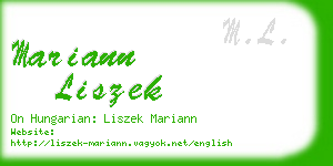 mariann liszek business card